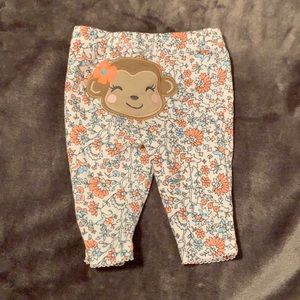 🧶Carter’s Floral Monkey Leggings Newborn